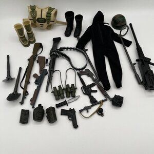 Vintage GI Joe Army Clone Accessories Battle Gear Weapons Helmet 29 pcs 2000’s
